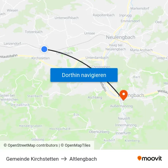 Gemeinde Kirchstetten to Altlengbach map
