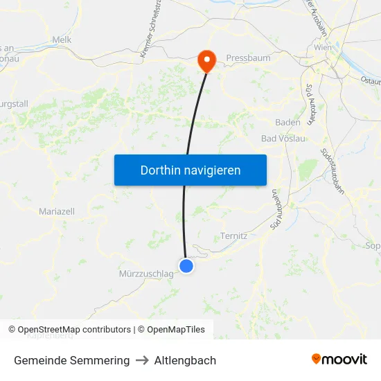 Gemeinde Semmering to Altlengbach map