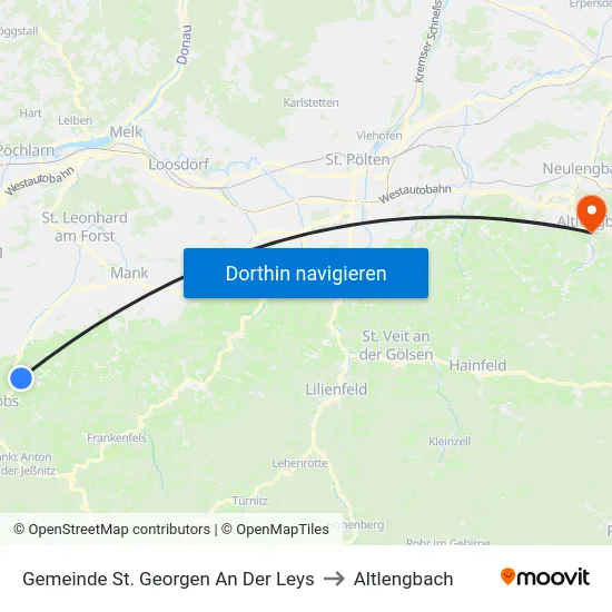 Gemeinde St. Georgen An Der Leys to Altlengbach map