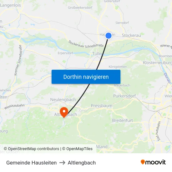 Gemeinde Hausleiten to Altlengbach map