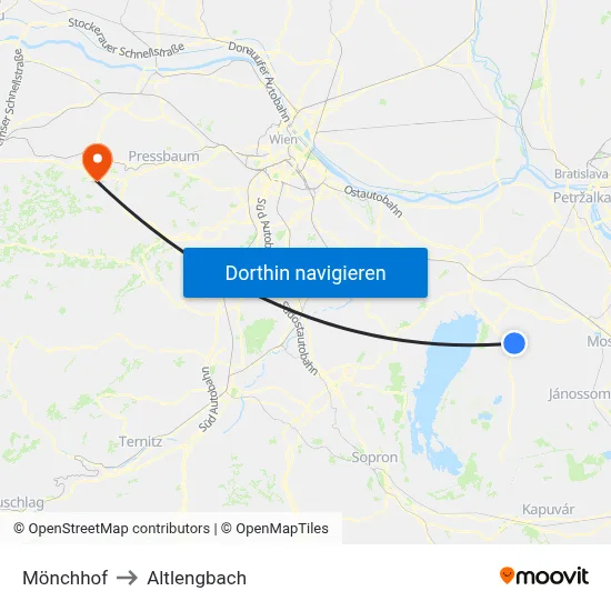 Mönchhof to Altlengbach map