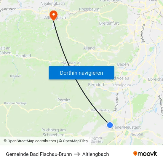 Gemeinde Bad Fischau-Brunn to Altlengbach map
