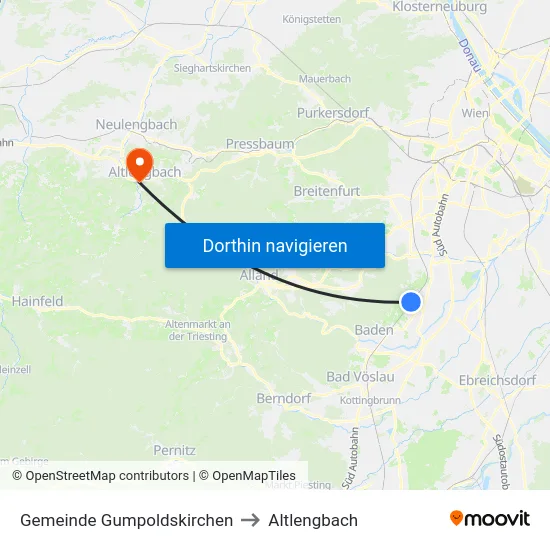 Gemeinde Gumpoldskirchen to Altlengbach map