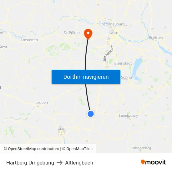 Hartberg Umgebung to Altlengbach map