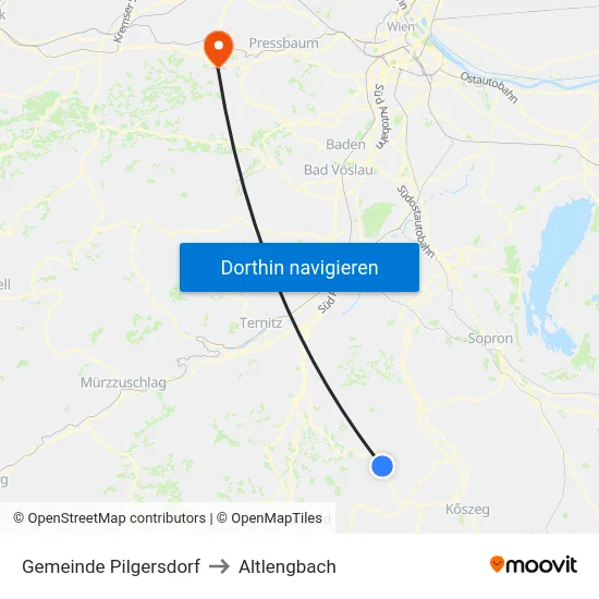 Gemeinde Pilgersdorf to Altlengbach map