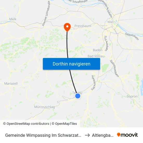 Gemeinde Wimpassing Im Schwarzatale to Altlengbach map