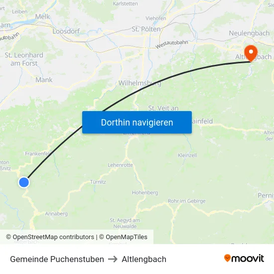 Gemeinde Puchenstuben to Altlengbach map