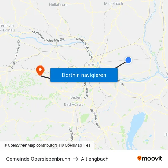 Gemeinde Obersiebenbrunn to Altlengbach map