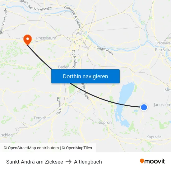 Sankt Andrä am Zicksee to Altlengbach map