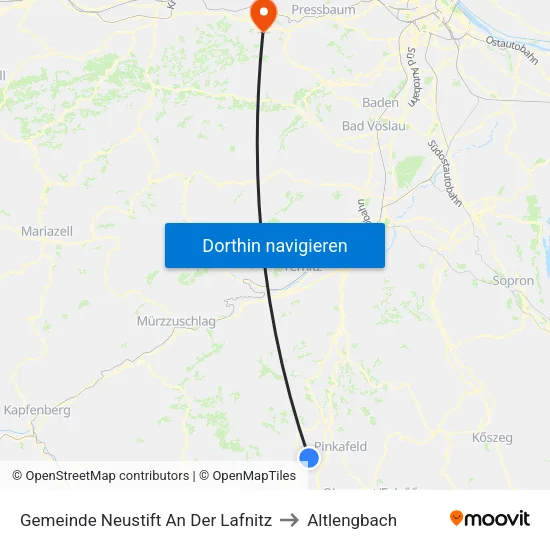 Gemeinde Neustift An Der Lafnitz to Altlengbach map