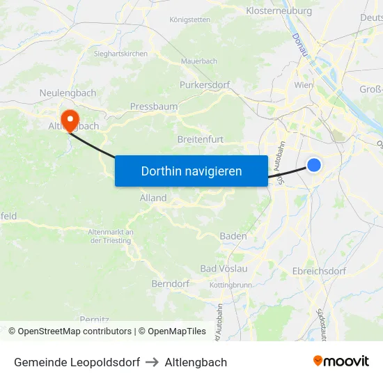 Gemeinde Leopoldsdorf to Altlengbach map