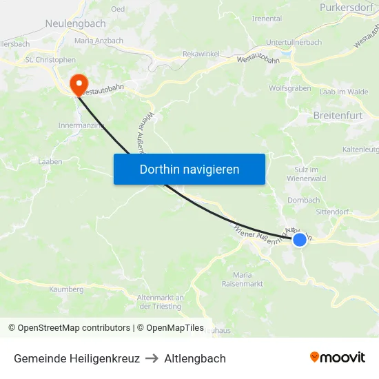 Gemeinde Heiligenkreuz to Altlengbach map