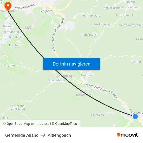 Gemeinde Alland to Altlengbach map