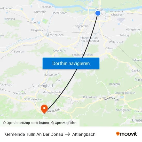 Gemeinde Tulln An Der Donau to Altlengbach map