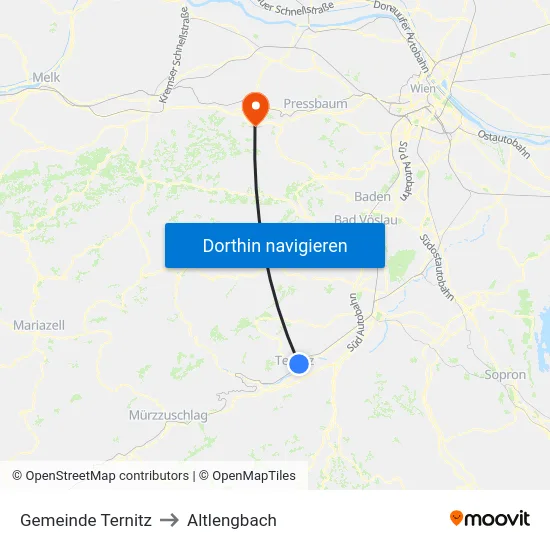 Gemeinde Ternitz to Altlengbach map