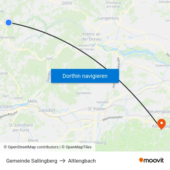 Gemeinde Sallingberg to Altlengbach map
