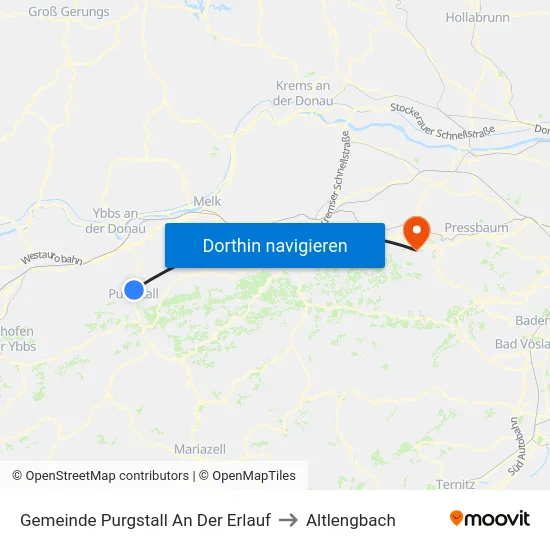 Gemeinde Purgstall An Der Erlauf to Altlengbach map