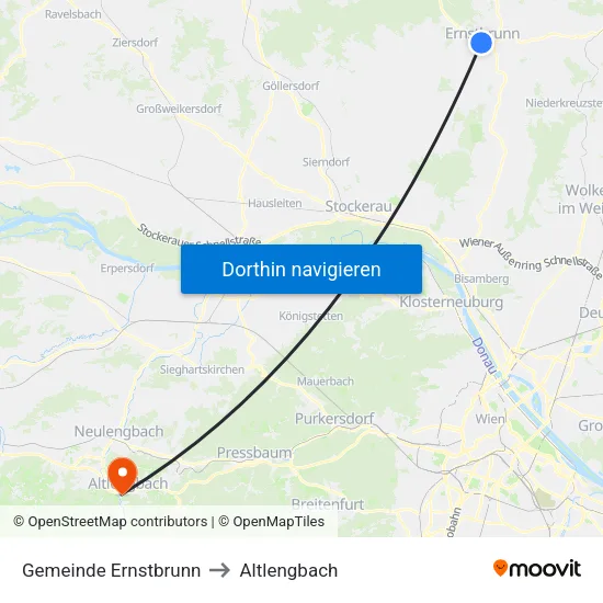 Gemeinde Ernstbrunn to Altlengbach map