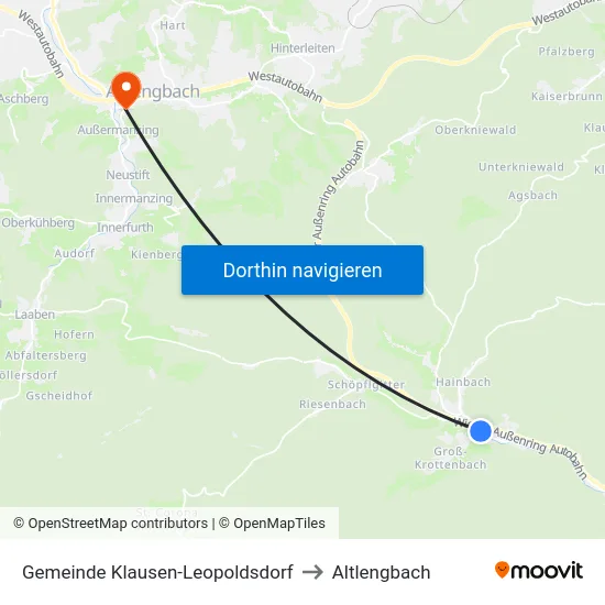Gemeinde Klausen-Leopoldsdorf to Altlengbach map