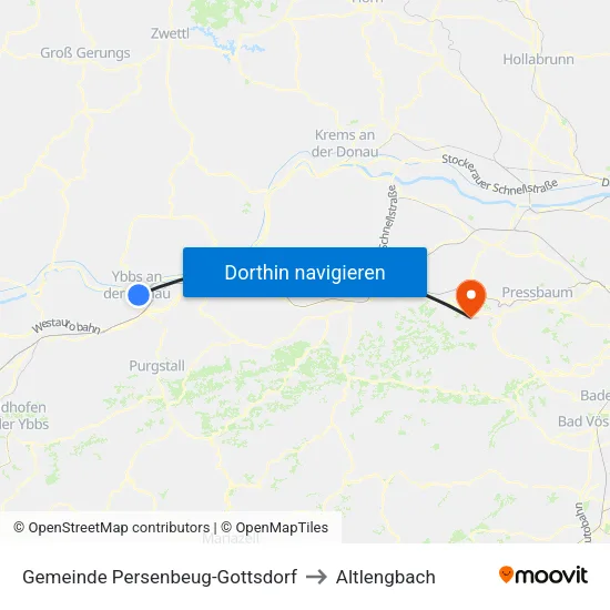 Gemeinde Persenbeug-Gottsdorf to Altlengbach map