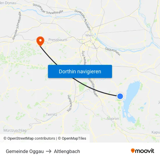 Gemeinde Oggau to Altlengbach map