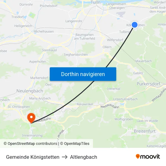 Gemeinde Königstetten to Altlengbach map