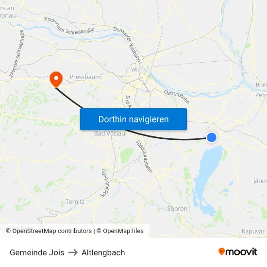 Gemeinde Jois to Altlengbach map