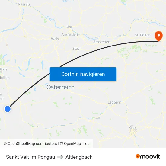 Sankt Veit Im Pongau to Altlengbach map