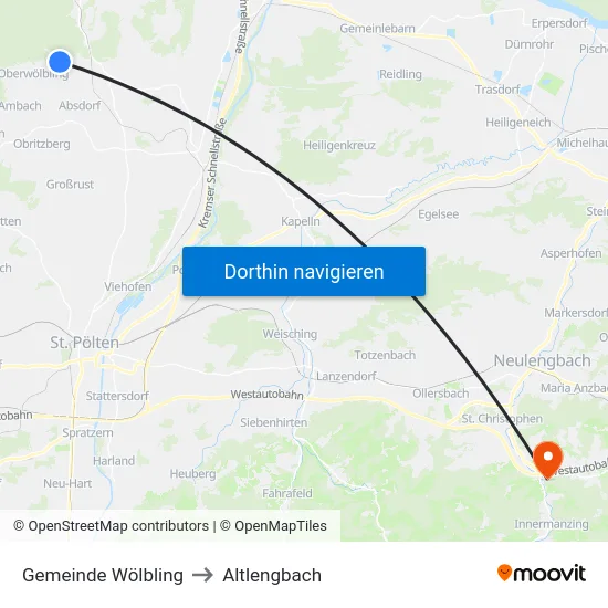Gemeinde Wölbling to Altlengbach map