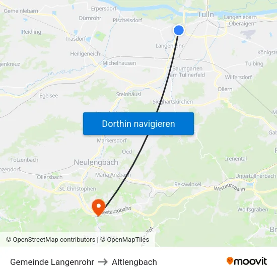 Gemeinde Langenrohr to Altlengbach map