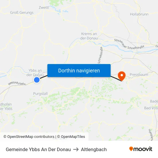 Gemeinde Ybbs An Der Donau to Altlengbach map