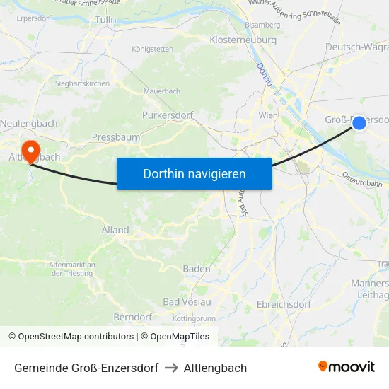 Gemeinde Groß-Enzersdorf to Altlengbach map