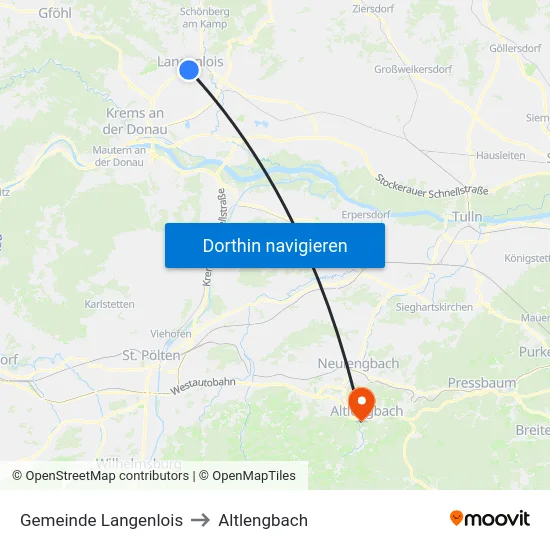 Gemeinde Langenlois to Altlengbach map