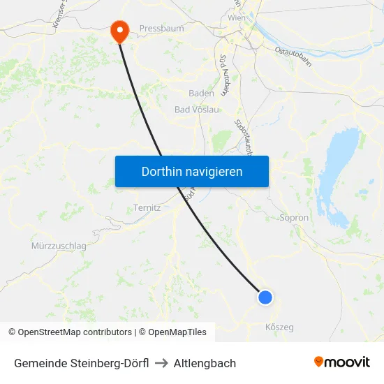 Gemeinde Steinberg-Dörfl to Altlengbach map