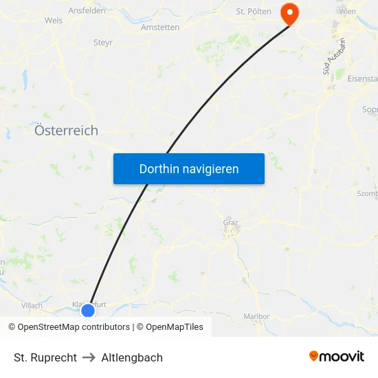 St. Ruprecht to Altlengbach map