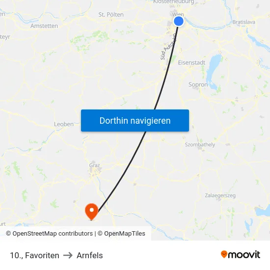 10., Favoriten to Arnfels map