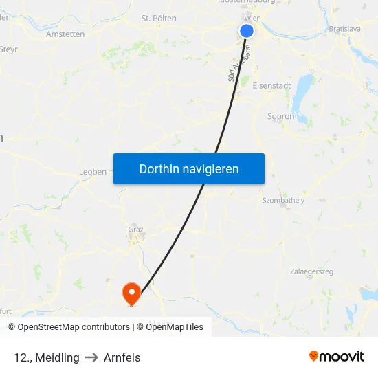 12., Meidling to Arnfels map