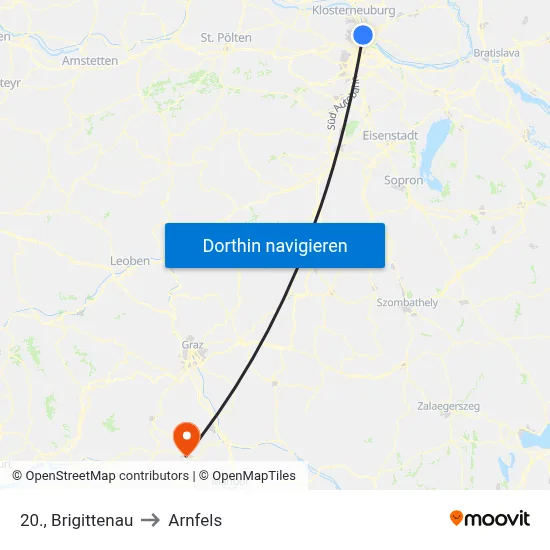 20., Brigittenau to Arnfels map