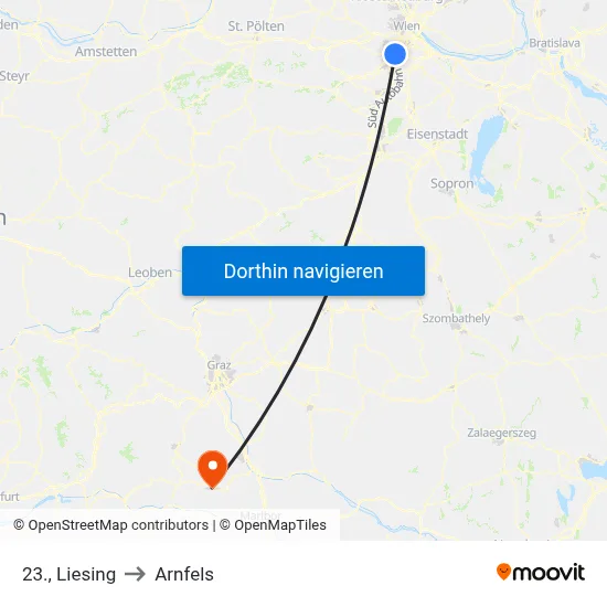 23., Liesing to Arnfels map