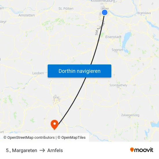 5., Margareten to Arnfels map