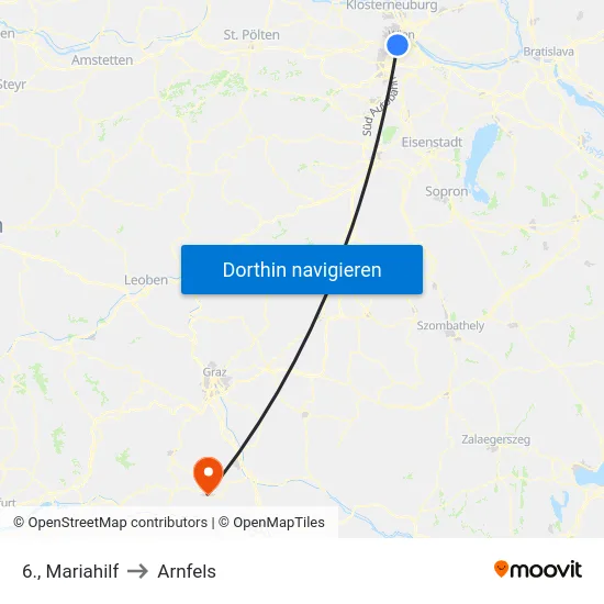 6., Mariahilf to Arnfels map