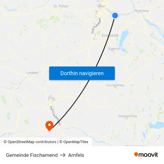 Gemeinde Fischamend to Arnfels map