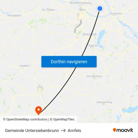 Gemeinde Untersiebenbrunn to Arnfels map