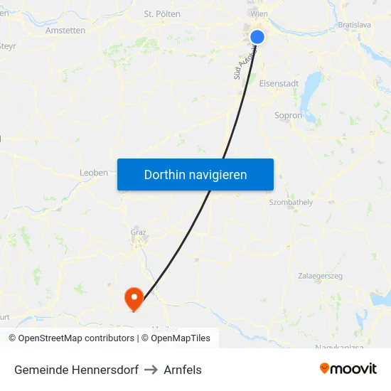 Gemeinde Hennersdorf to Arnfels map