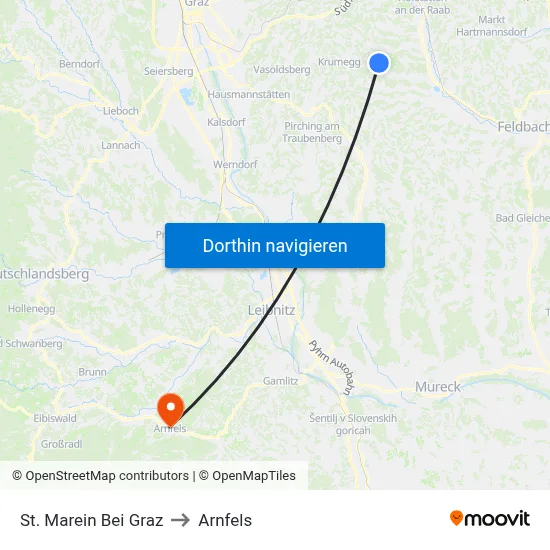 St. Marein Bei Graz to Arnfels map