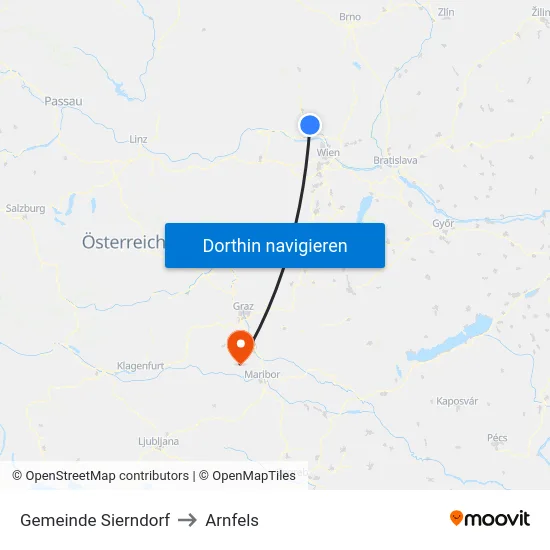 Gemeinde Sierndorf to Arnfels map