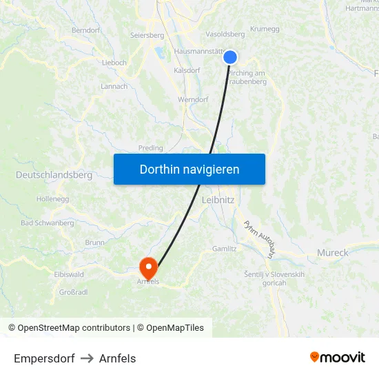 Empersdorf to Arnfels map