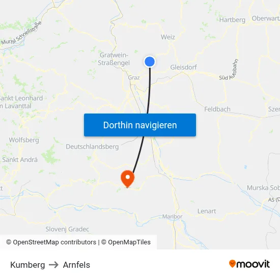 Kumberg to Arnfels map