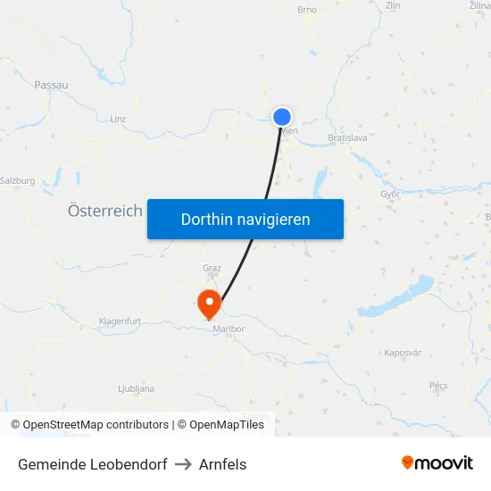 Gemeinde Leobendorf to Arnfels map