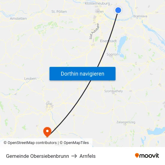 Gemeinde Obersiebenbrunn to Arnfels map